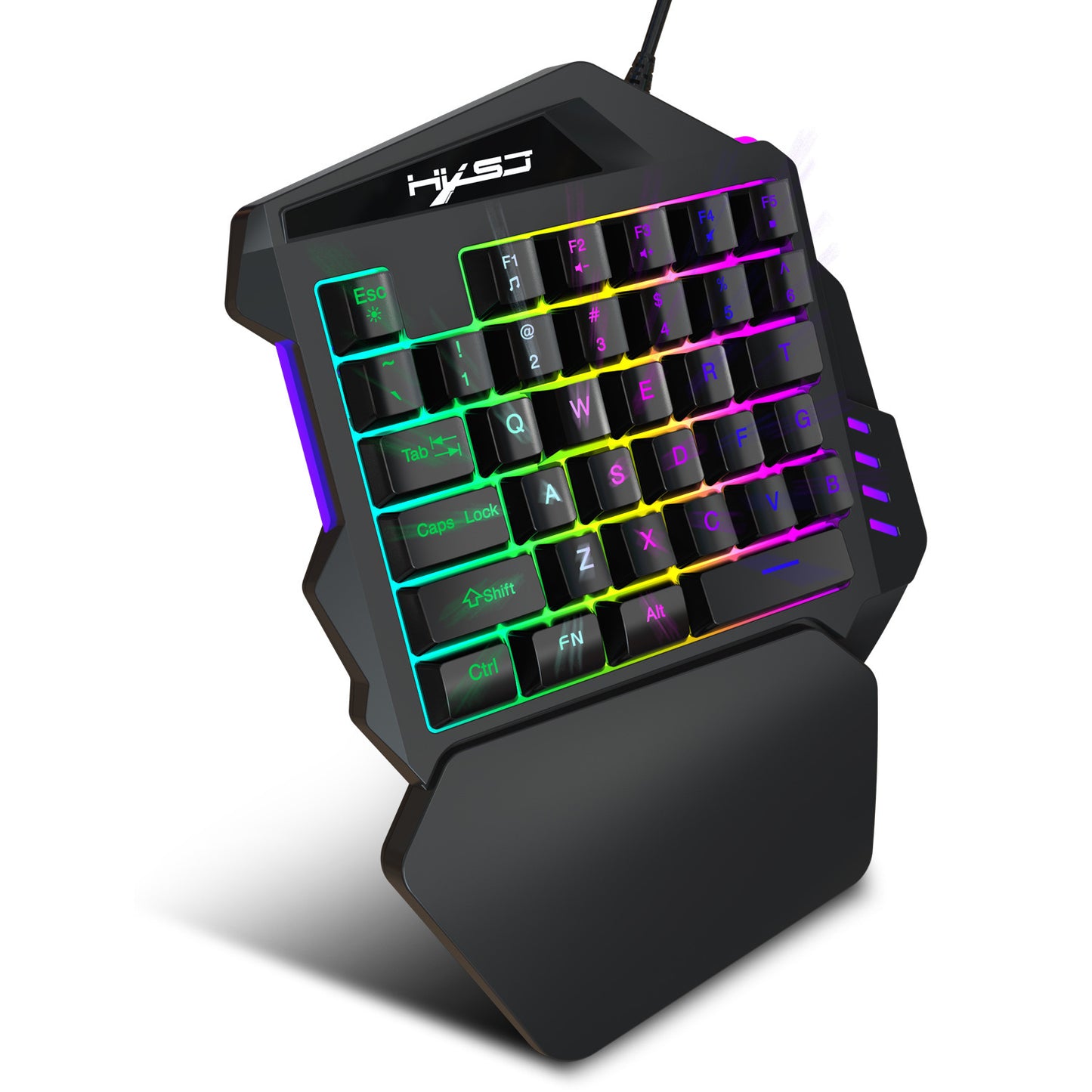 One-handed backlit keyboard