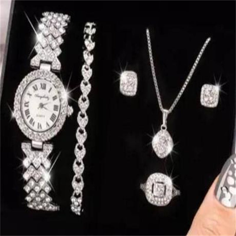 Diamond Luxury Bracelet Watch Set Ladies