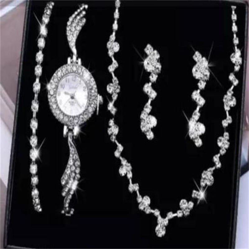 Diamond Luxury Bracelet Watch Set Ladies