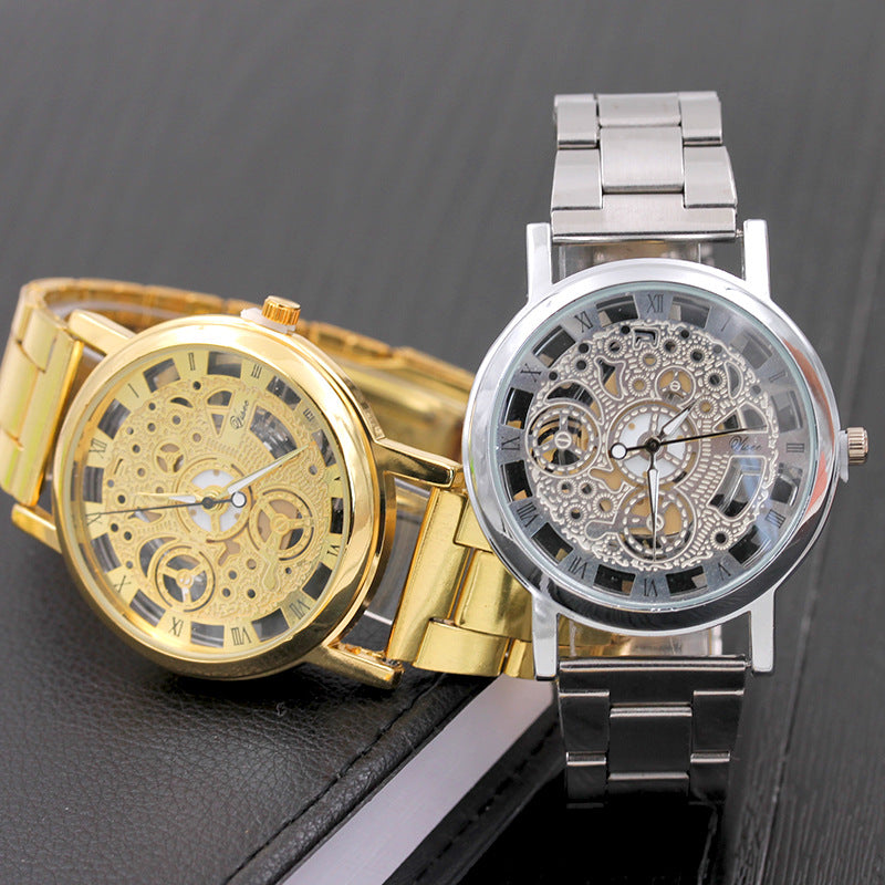 Hollow quartz watch men's non-mechanical watch