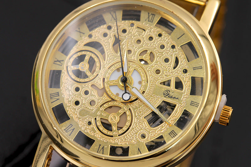 Hollow quartz watch men's non-mechanical watch