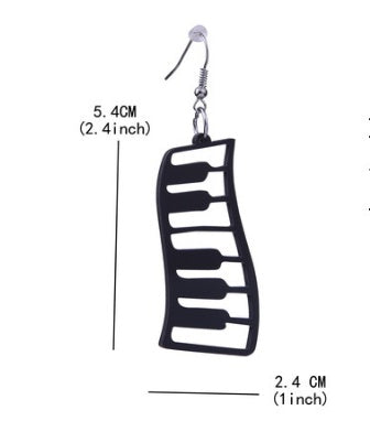 Black piano keyboard earrings