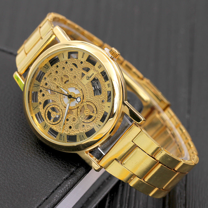 Hollow quartz watch men's non-mechanical watch