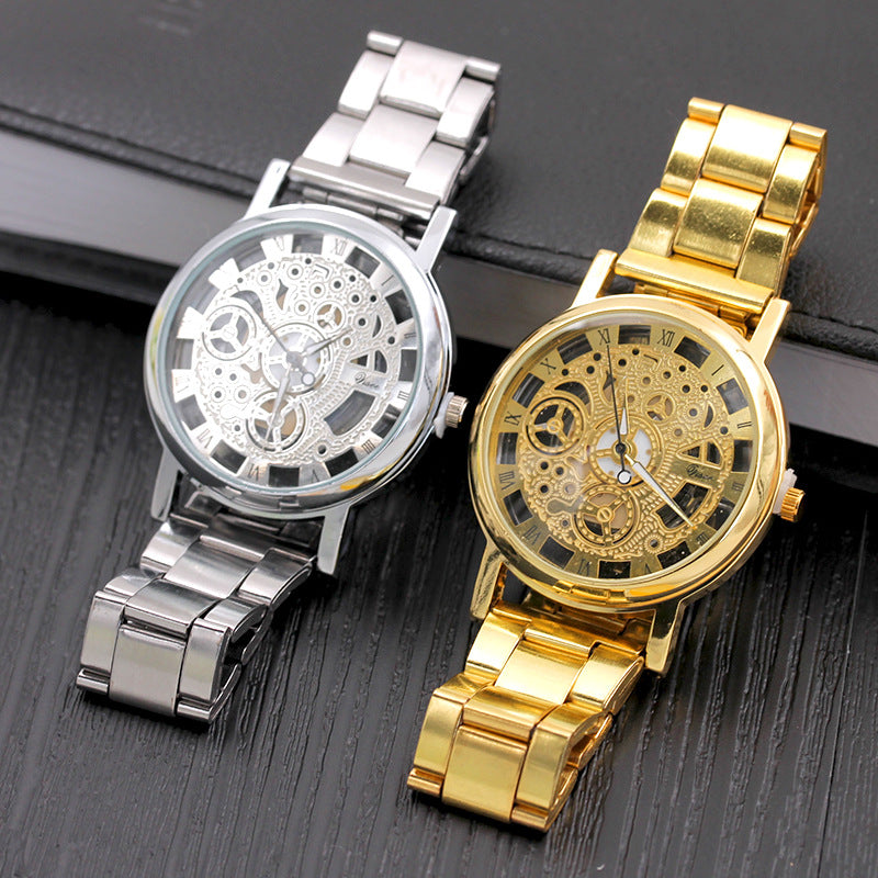 Hollow quartz watch men's non-mechanical watch