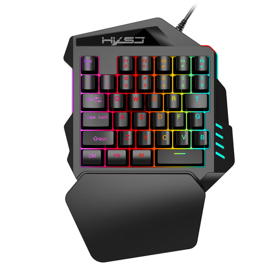 One-handed backlit keyboard