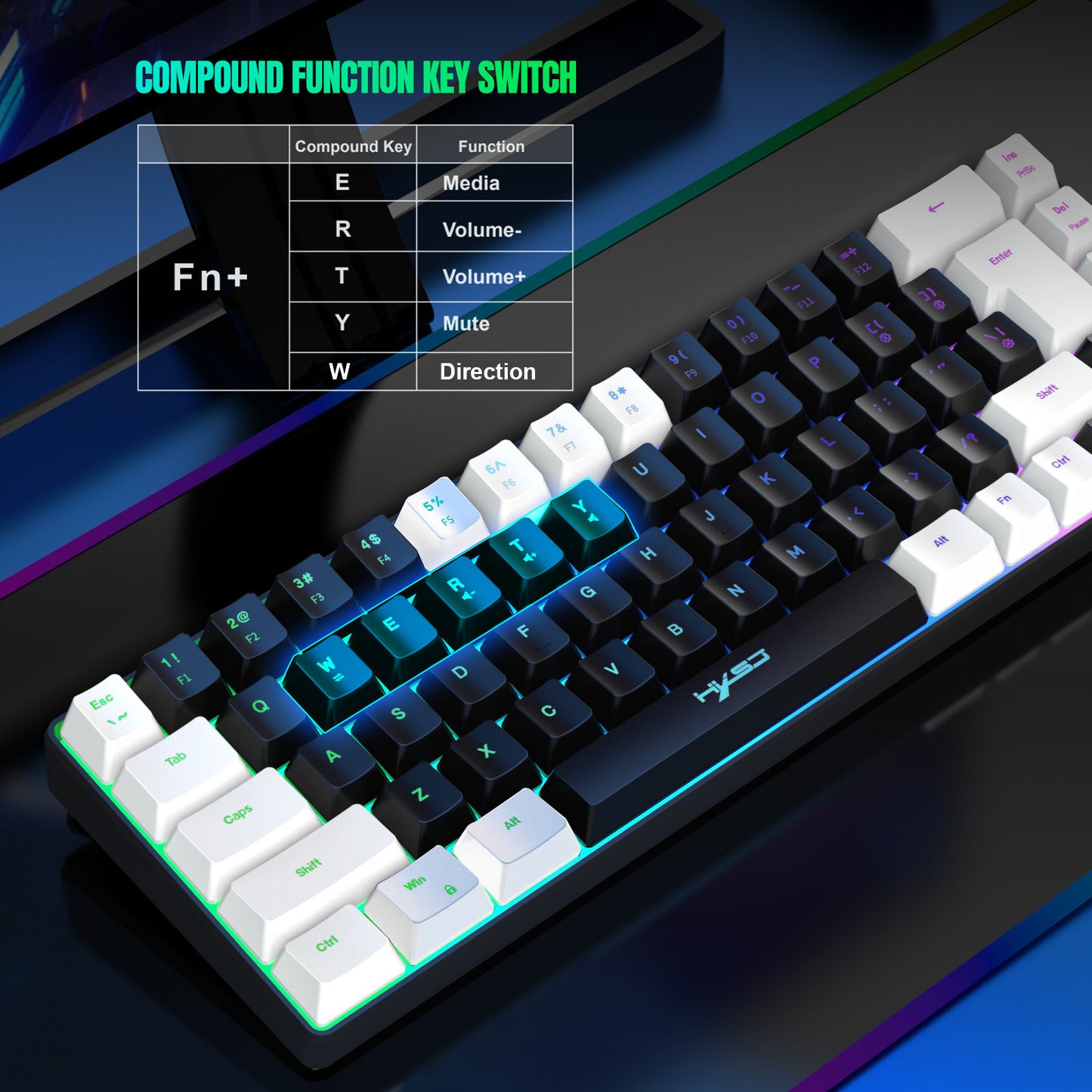 Game Membrane Keyboard 68 Keys Multifunction