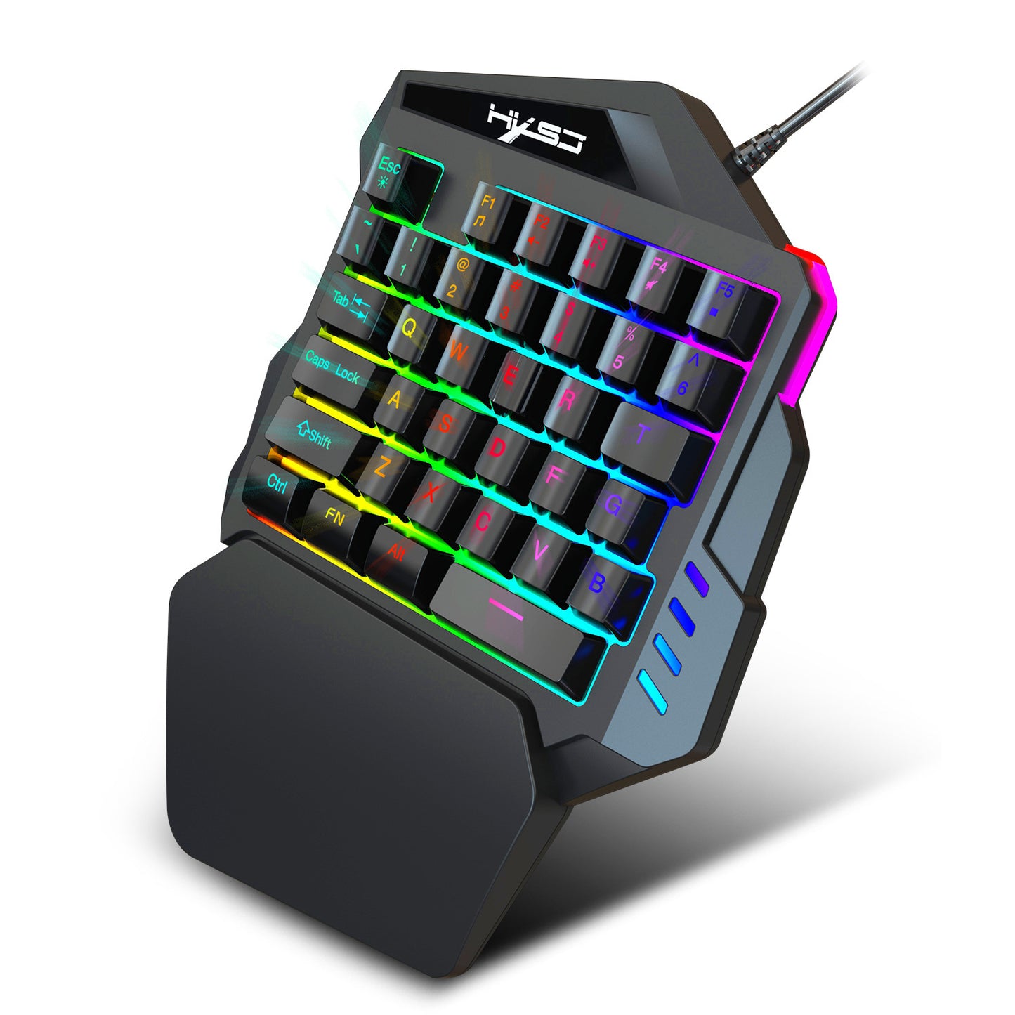One-handed backlit keyboard