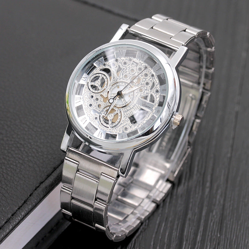 Hollow quartz watch men's non-mechanical watch